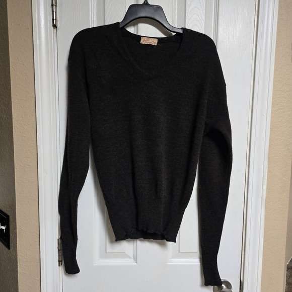 Vintage 1950 Jantzen Kharafleece Grey Vee Neck Sweater Made in USA Large? - Picture 1 of 6